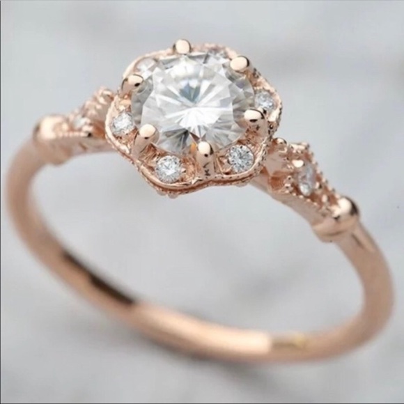 Jewelry - New Rose Gold Filled White Sapphire Ring